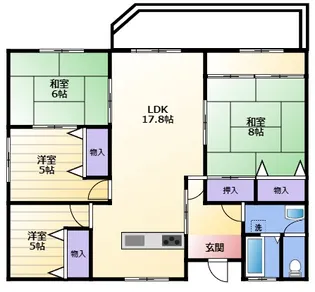 プリンスヴィラ【1階】の間取り