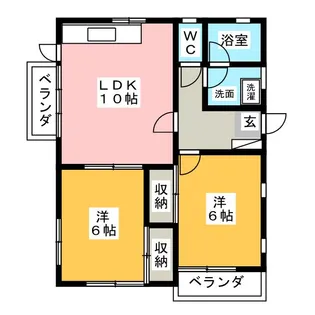 ロワジール緑園C【2階】の間取り