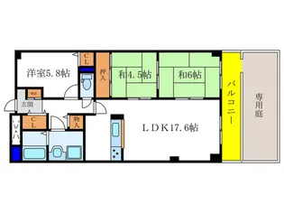 ライオンズマンション太秦第2【1階】の間取り
