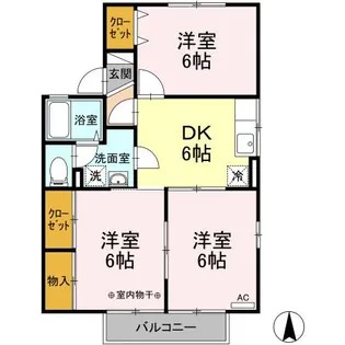 D-ROOM コーポ・リッチモンド C201【2階】の間取り