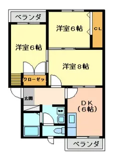コンチネンタル布瀬II【4階】の間取り