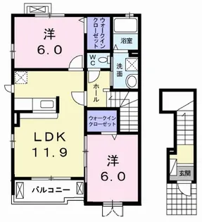 兵庫県加東市上滝野【アパート】の間取り