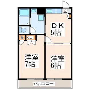 2DKの間取り画像