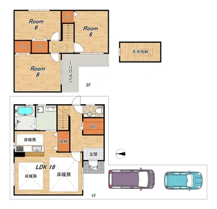京都府京都市南区唐橋花園町【一戸建】の間取り