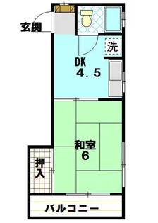 1DKの間取り画像