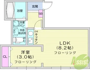 メリディアンK1【1階】の間取り