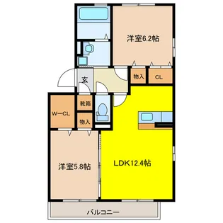 岐阜県大垣市小野4【マンション】の間取り