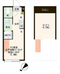 ハーモニーテラス浮間舟渡【2階】の間取り