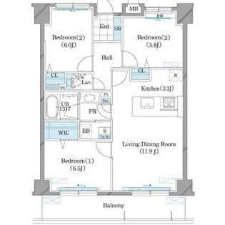 ホーリーフォート南平岸【1階】の間取り