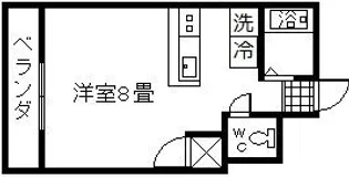 上杉第8マンション中央【3階】の間取り