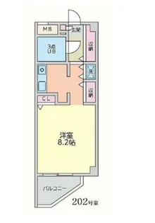 ルネッサンス大和【4階】の間取り