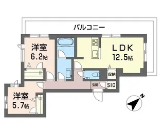 プルームレジデンス溝の口【4階】の間取り
