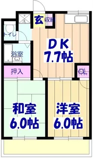 2DKの間取り画像
