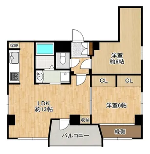 レインボー並木第二ビル【4階】の間取り