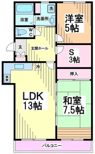 神奈川県川崎市多摩区長沢1【マンション】の間取り