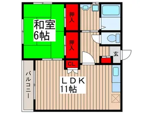 ホリネス藤崎【2階】の間取り