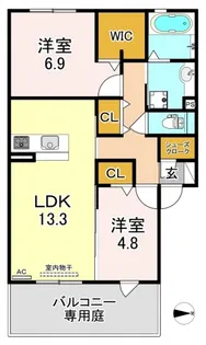 大阪府大阪市平野区瓜破東3【アパート】の間取り