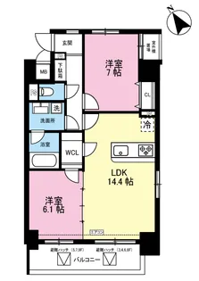エンデバー登戸【7階】の間取り