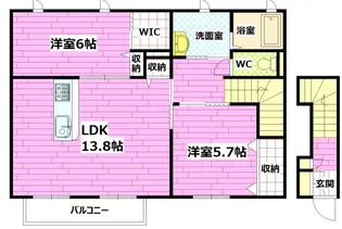 キュプリーノス【2階】の間取り