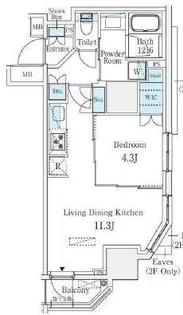 浅草田原町レジデンス【8階】の間取り