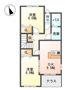 ピアクール【2階】の間取り