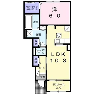 ベル ヴィレッジ B【1階】の間取り