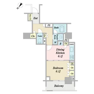 ファミール月島グランスイートタワー【10階】の間取り
