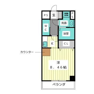 ベルメゾン三宅【6階】の間取り
