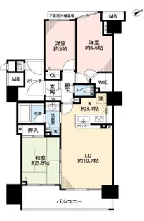 オーベル月島リバージュグラン【5階】の間取り
