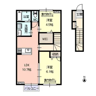 アンバーヴィレッジ【2階】の間取り