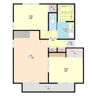 モナーチハイツ【1階】の間取り