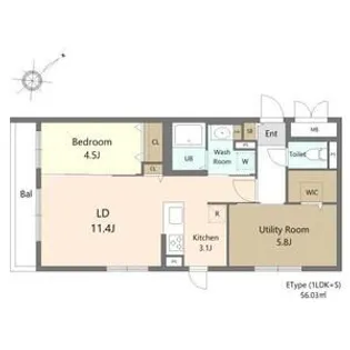 ガーデンクォーツ琴似【1階】の間取り