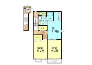 CASA・PATIO B棟【2階】の間取り