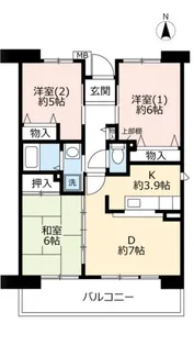 URパークタウン西武庫【2階】の間取り