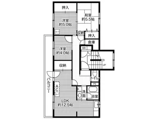 ビレッジハウス春光4号棟【4階】の間取り