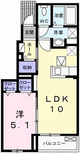 ニューフォレストメゾンA【1階】の間取り