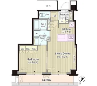 メルクマール京王笹塚レジデンス【9階】の間取り