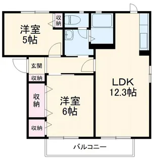 ディアコートII【1階】の間取り