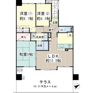 ナイスエスアリーナ南林間【1階】の間取り