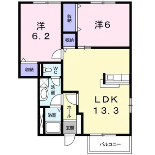 コータ・コートD【1階】の間取り