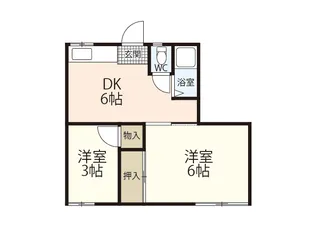 亀田アパート【1階】の間取り