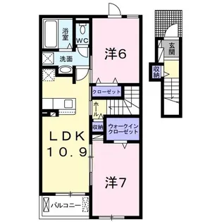 サニーサイド A【2階】の間取り