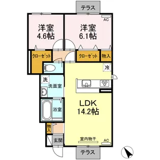ベルヴィル【1階】の間取り