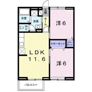 アルファ ワン【2階】の間取り