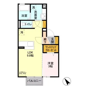 クラージュ A【1階】の間取り