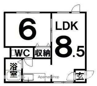 みなとマンションNo.2【1階】の間取り
