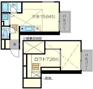 是空NAMBA NISHI【3階】の間取り