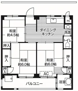 ビレッジハウス愛生4号棟【4階】の間取り