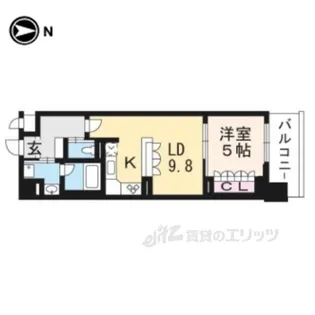 リーガル京都二条城北【3階】の間取り