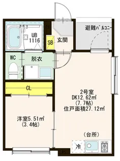 Ealing Apartment【1階】の間取り